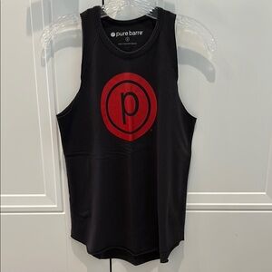 Pure Barre Black Tank Top with Red Logo